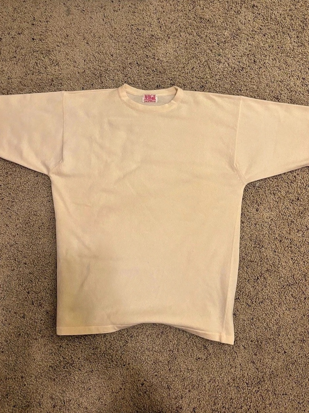 N Peal 100% Cashmere Short Sleeve Round Neck T-Shirt in Cream